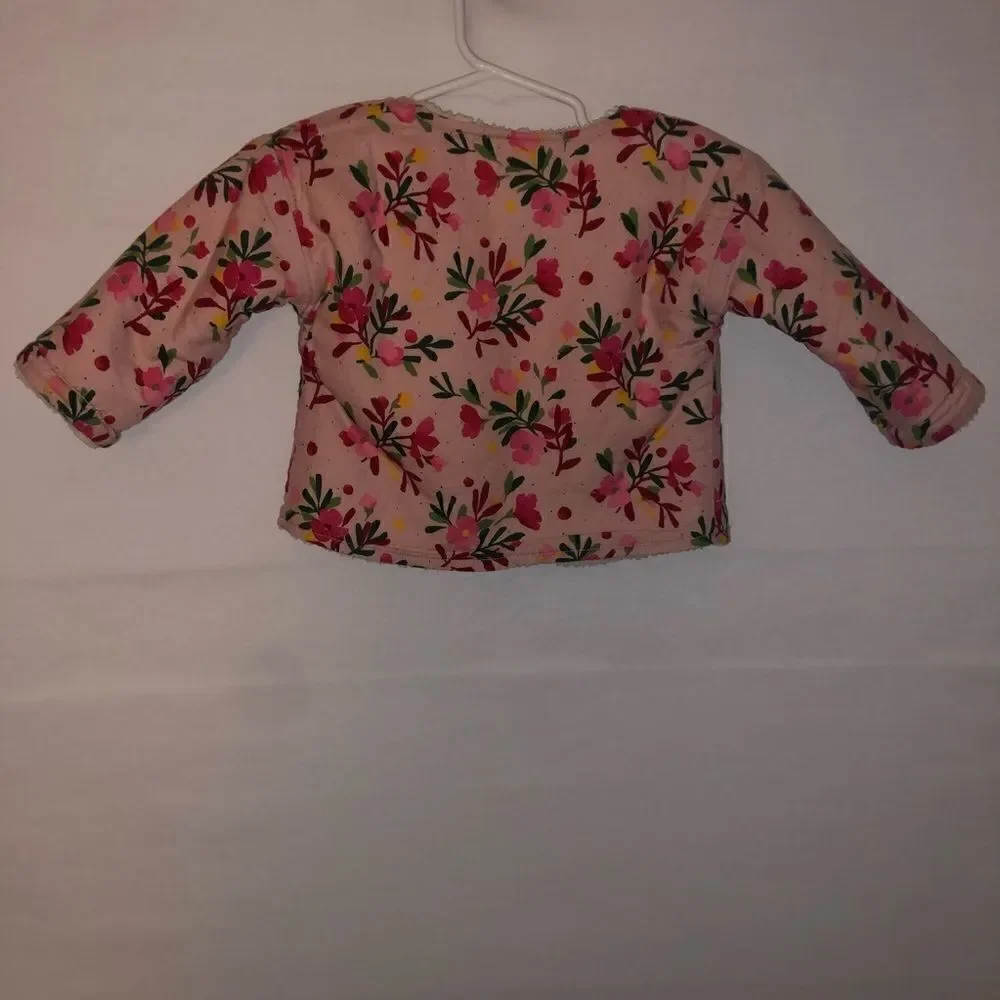 Gymboree Floral Quilted Pink Sherpa Lined Jacket